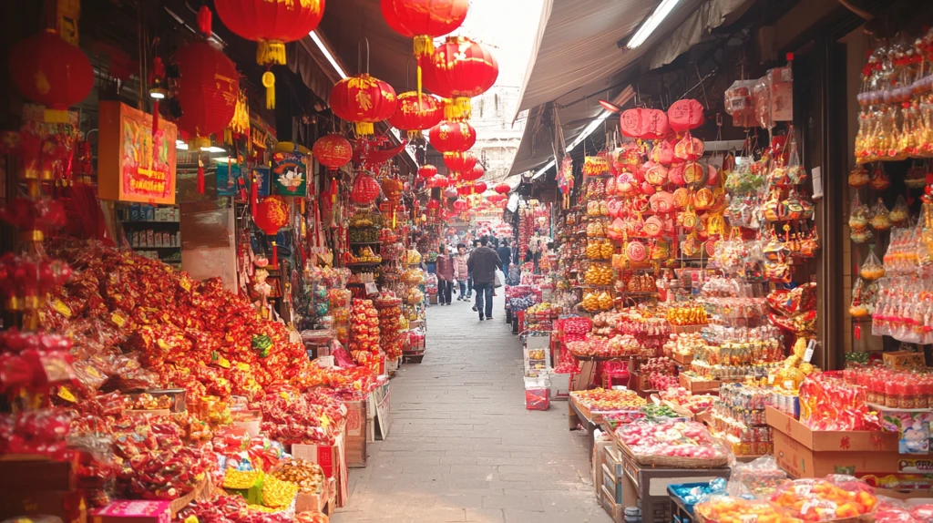 春节市场红灯笼