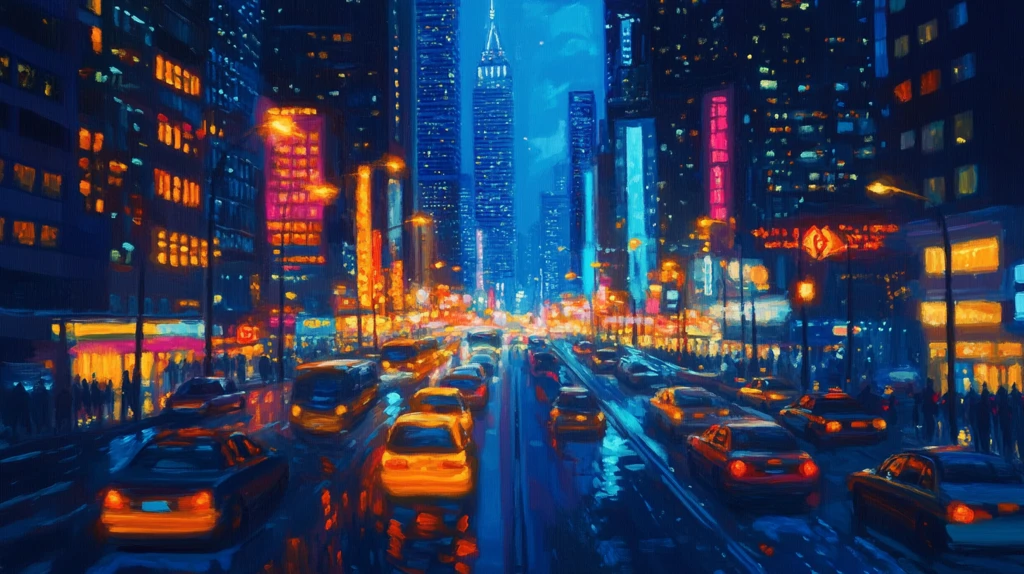 霓虹灯下的城市