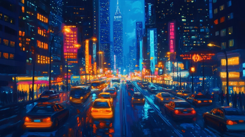 霓虹灯下的城市