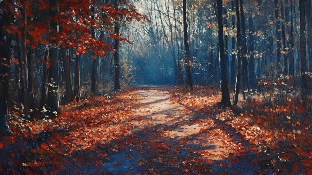 秋天森林画秋天壁纸