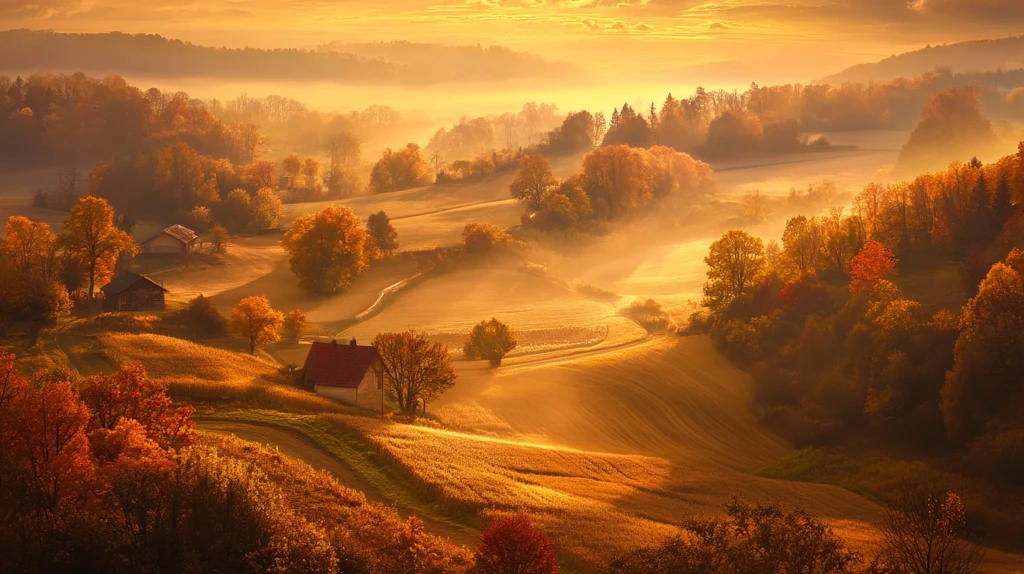 朦胧感田园风景