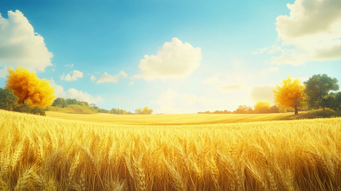 金色麦田丰收季节