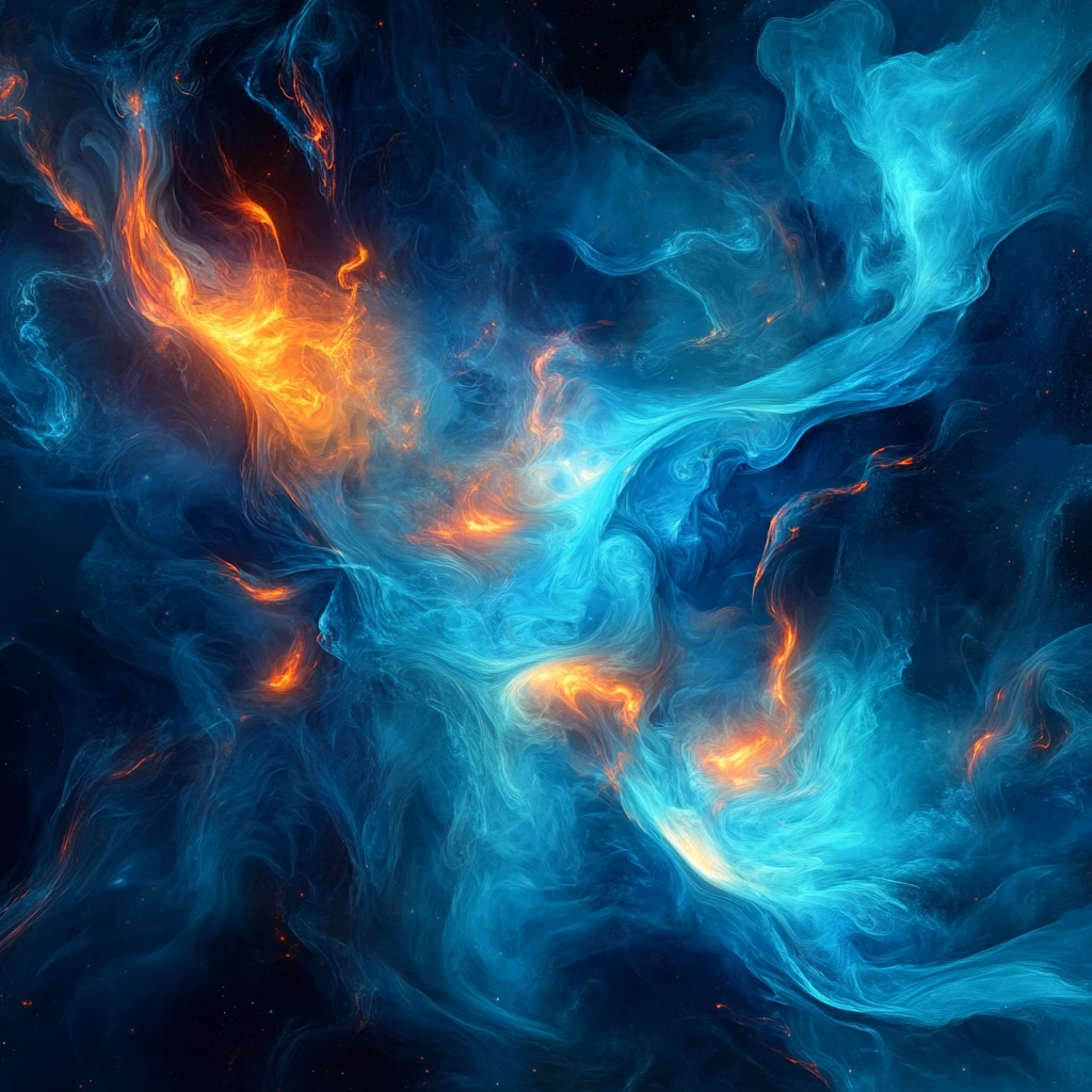 热情橙色静谧蓝色背景