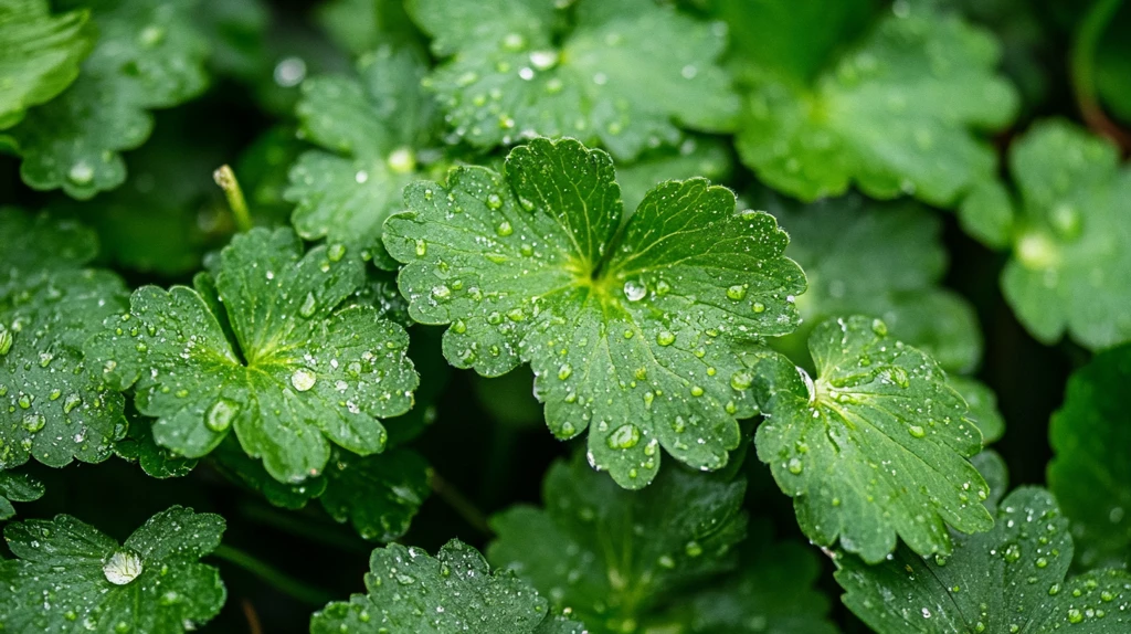 酢浆草叶上雨滴