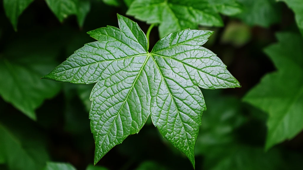 何首乌绿叶微距