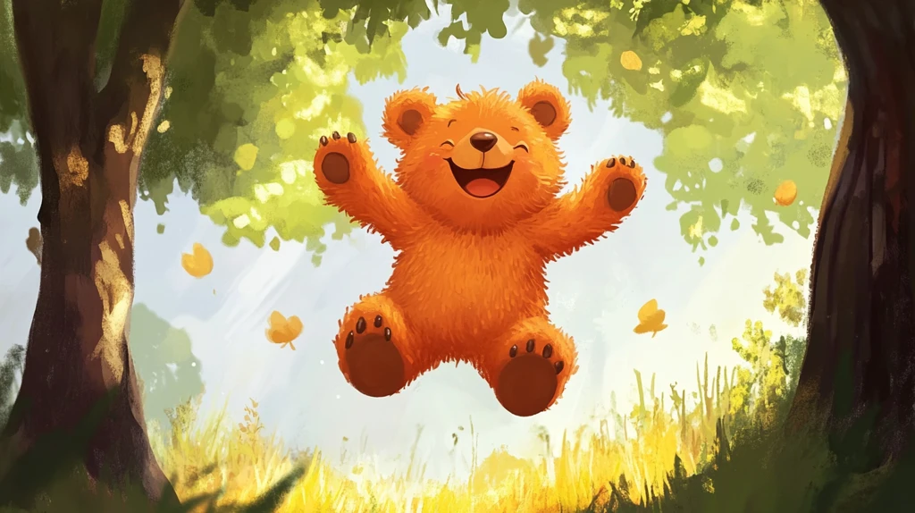 小熊室内野外场景插画