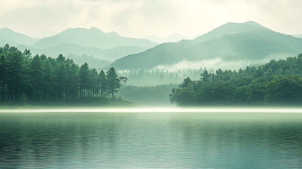 森林植被水库云雾