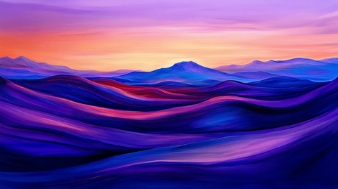 渐变色彩山水画