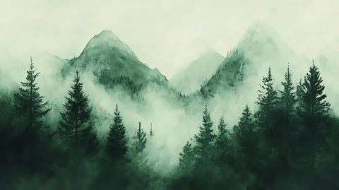 墨绿山峰背景