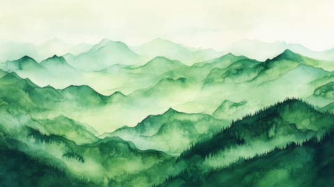 水彩山脉