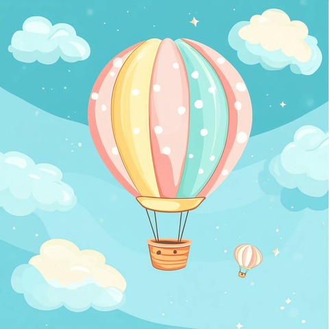 热气球插画