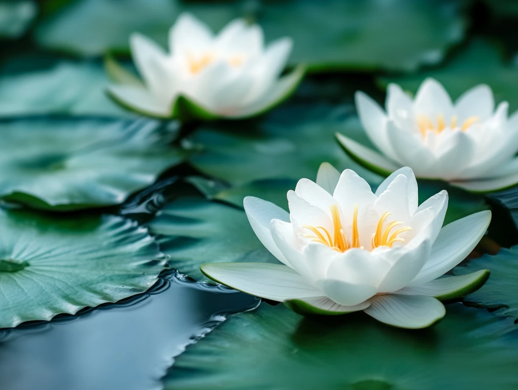 高清白色睡莲