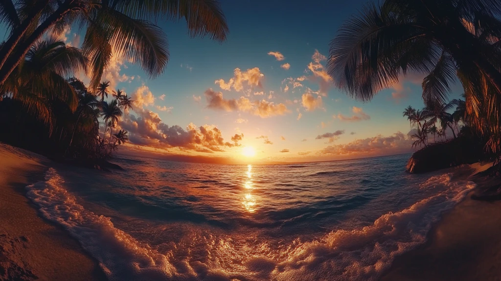 海岛海边全景图