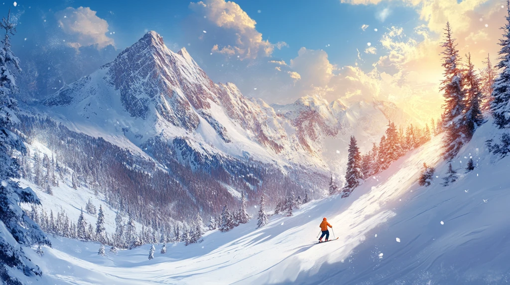 冬季户外登山雪景