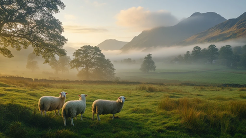 披着晨曦的羊群