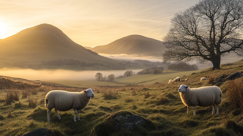 披着晨曦的羊群