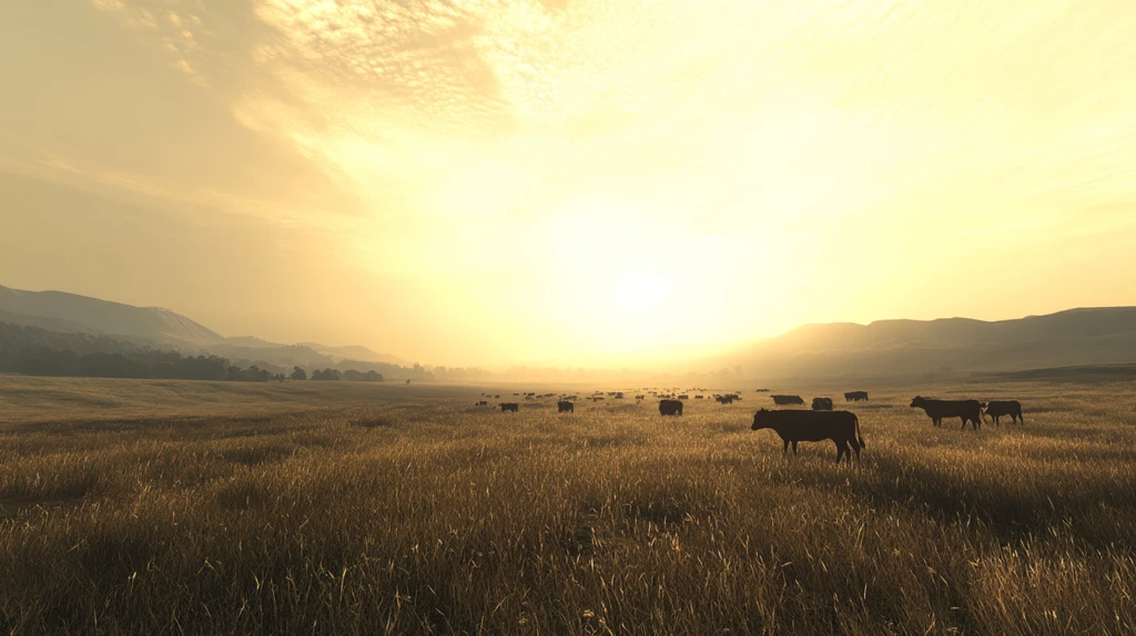 清晨太阳牛群乡村