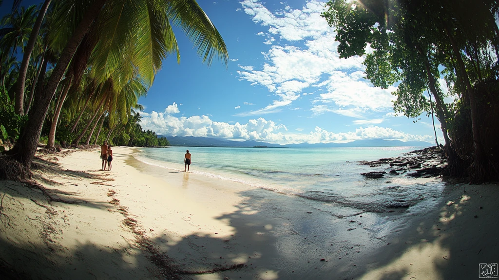 海岛海边全景图