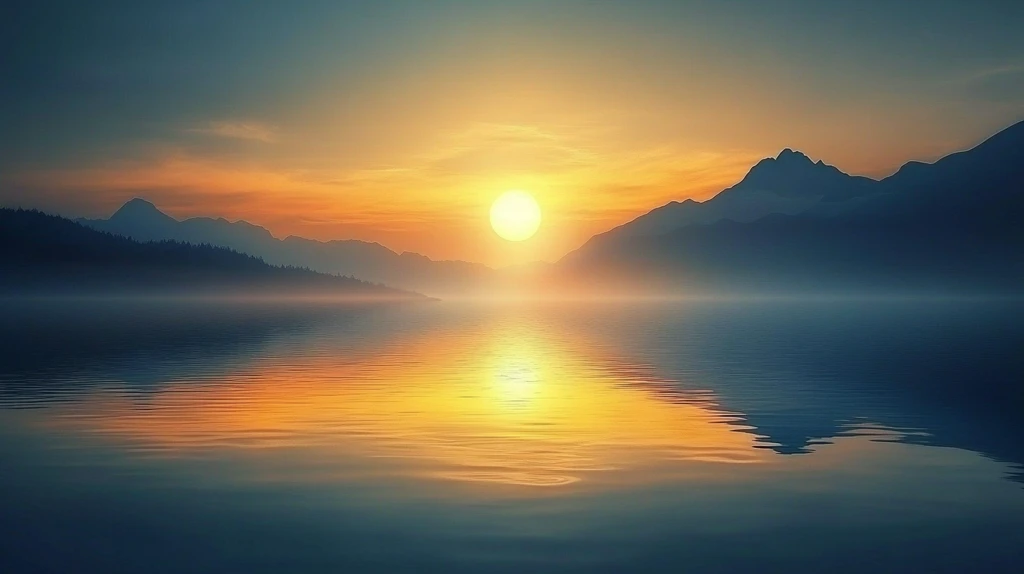 大幅高清山水日出