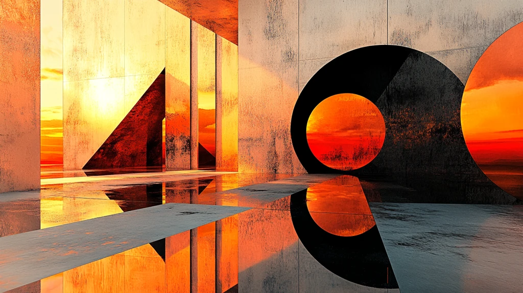 抽象艺术建筑背景墙