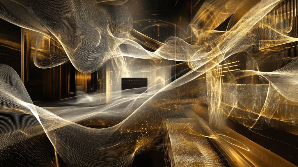 金色线条意境背景墙轻