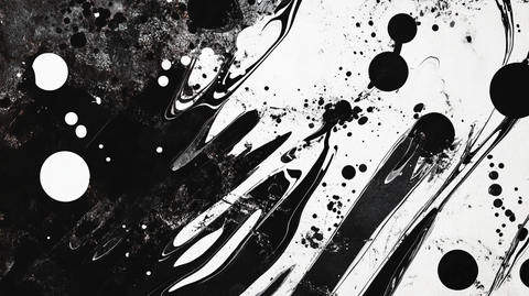 黑白流体创意抽象画