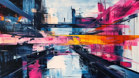 抽象城市艺术画