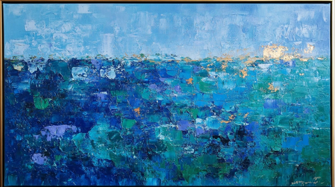 大海蓝色调油画
