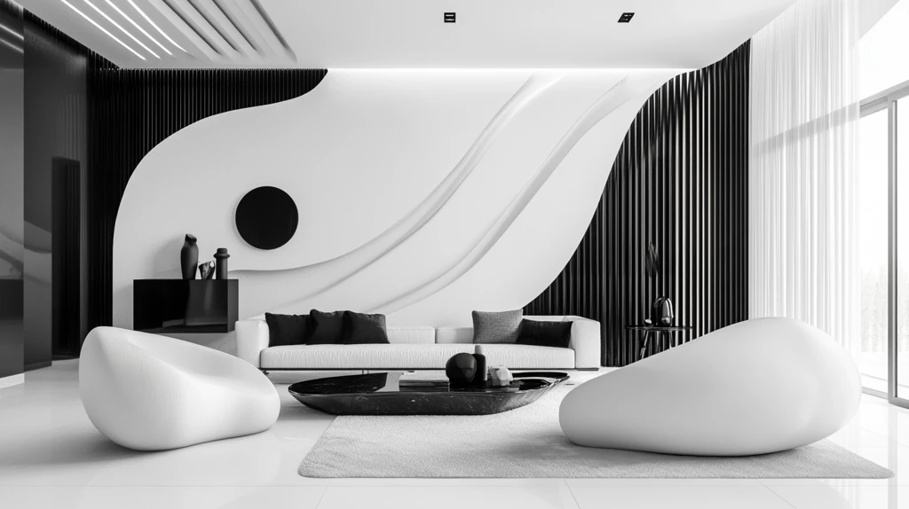 现代极简黑白色轻奢