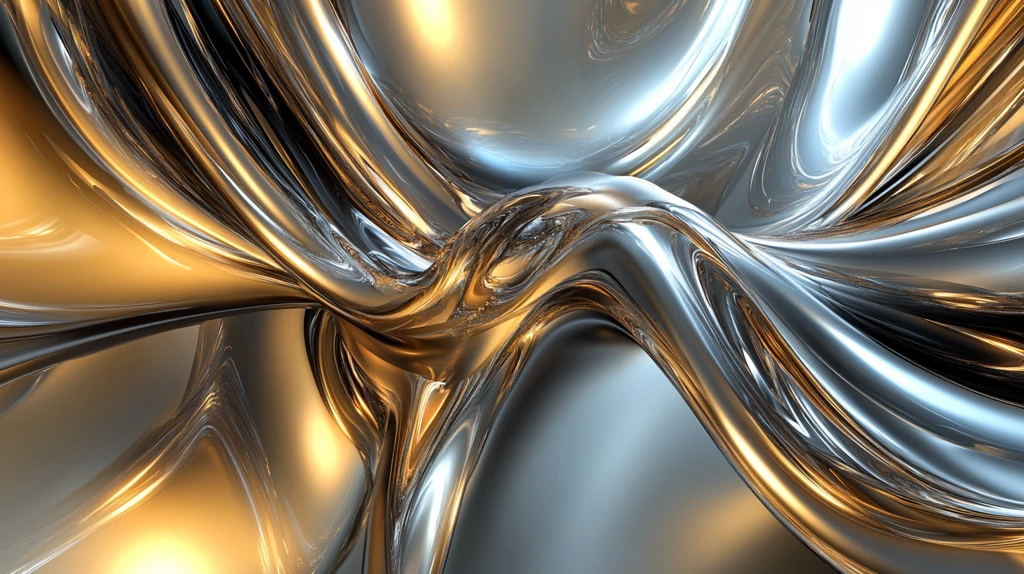 金色熔融金属波浪