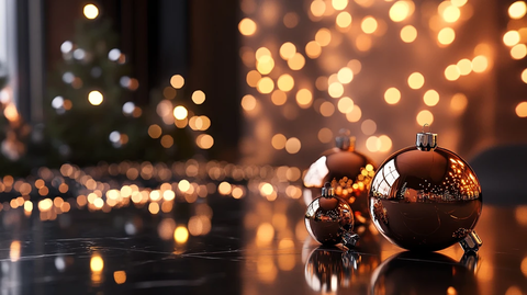 圣诞节金色圣诞球前景