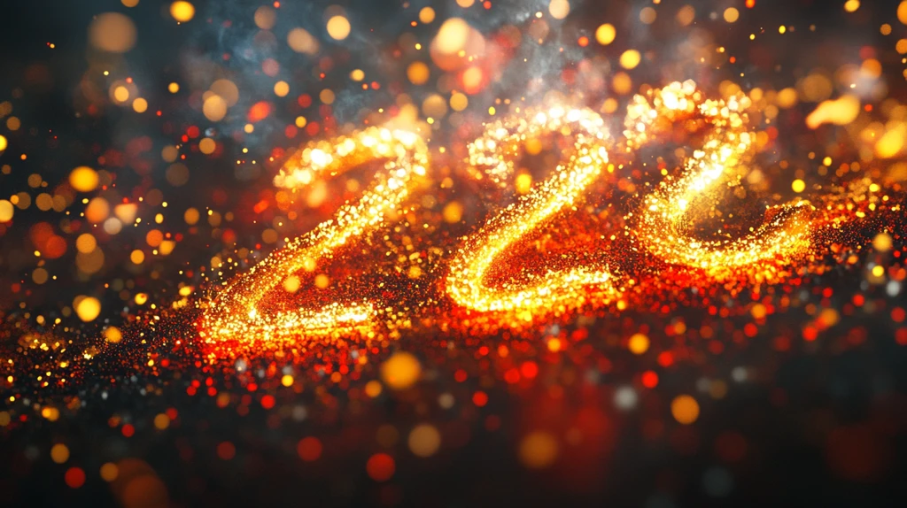 新年数字火焰