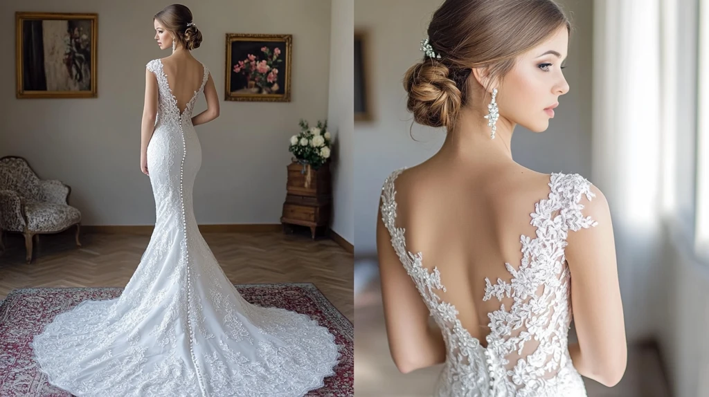 露背婚纱