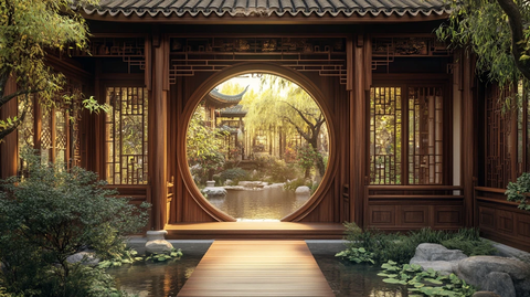 中式庭院圆门洞