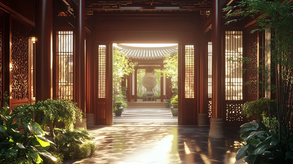 中式四合院庭院