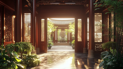 中式四合院庭院