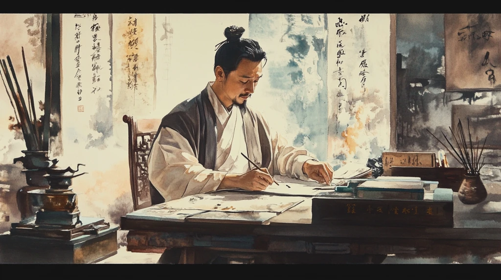 古人书写场景