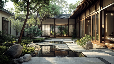 中式别墅中式园林院落