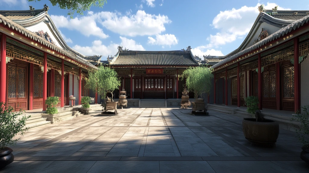 明清古建筑庭院