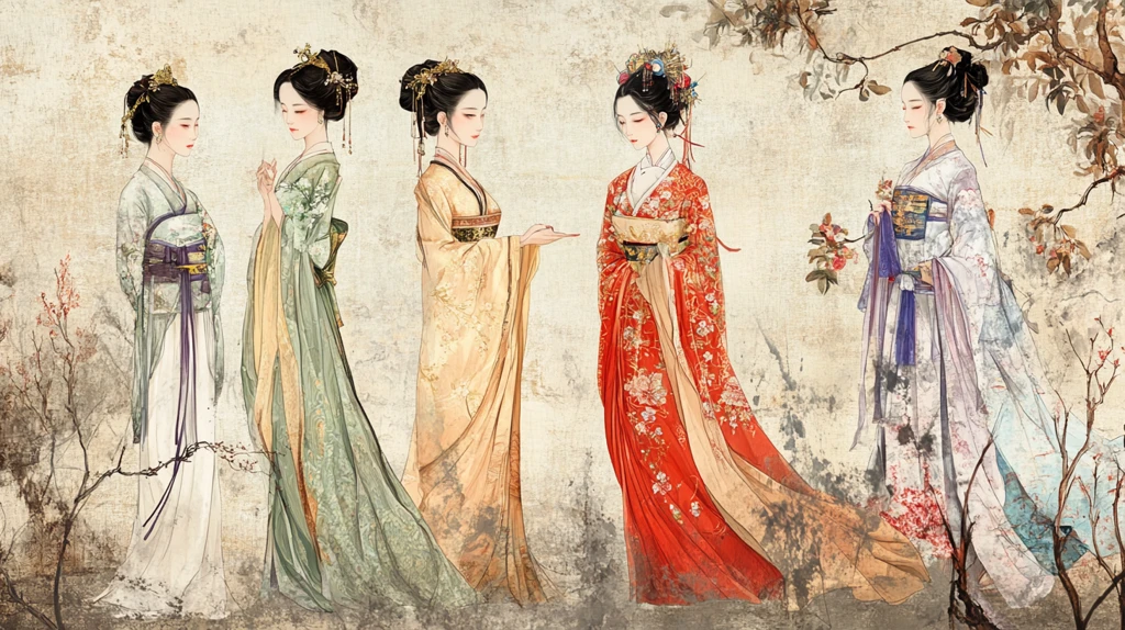 古代四大美女侍女仕女