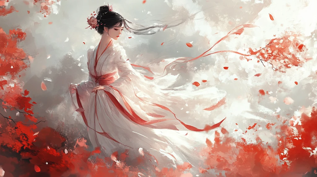 红衣少女设计古风