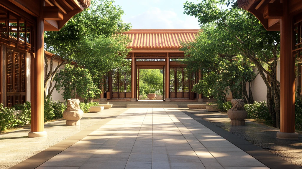 中式四合院庭院