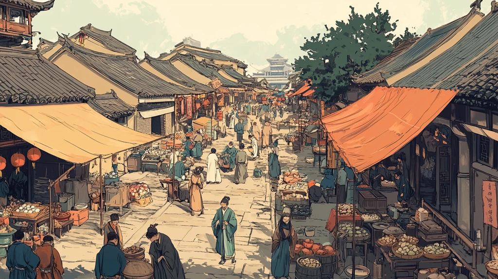 古代集市古代街景