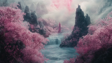 粉色的奇幻风景