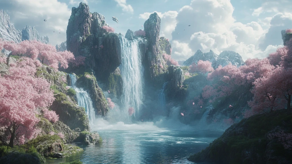 桃源仙境流水山川