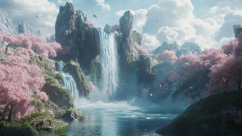 桃源仙境流水山川