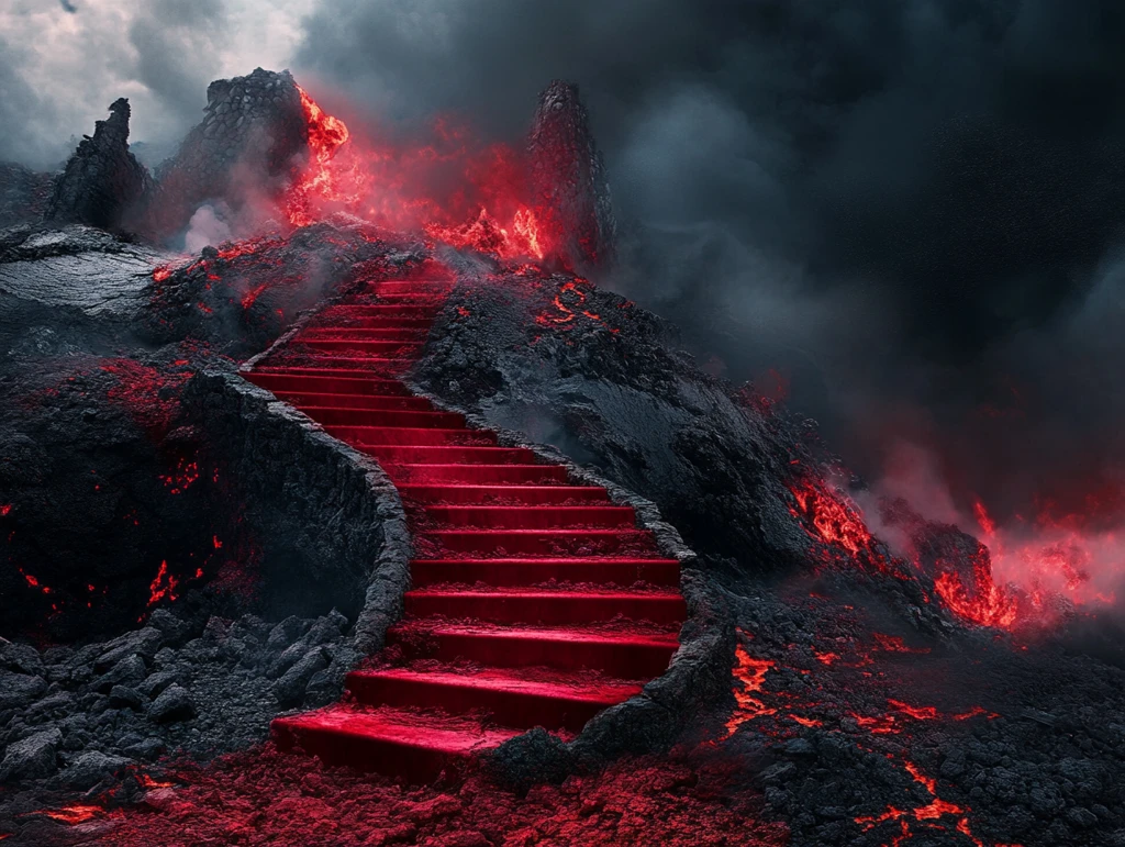 熊熊烈火中的台阶