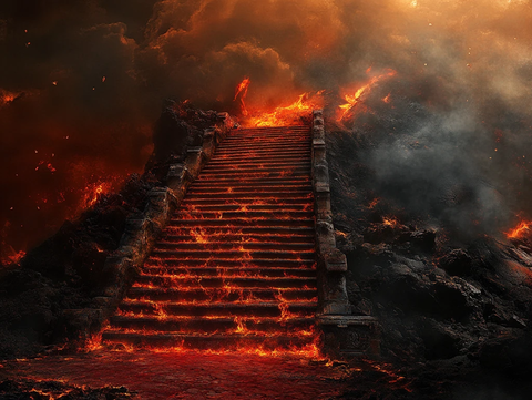 熊熊烈火中的台阶