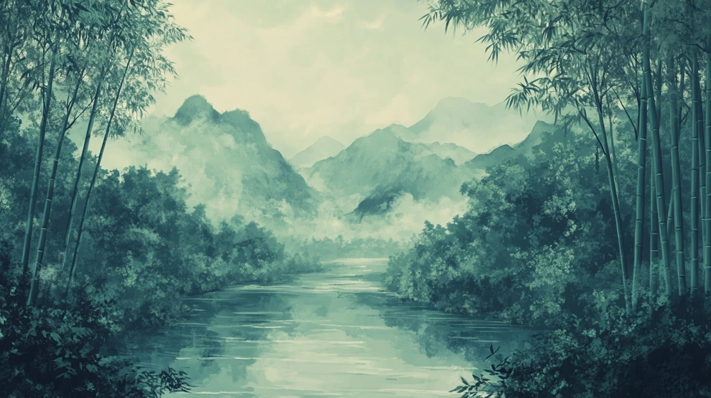 竹林山水背景