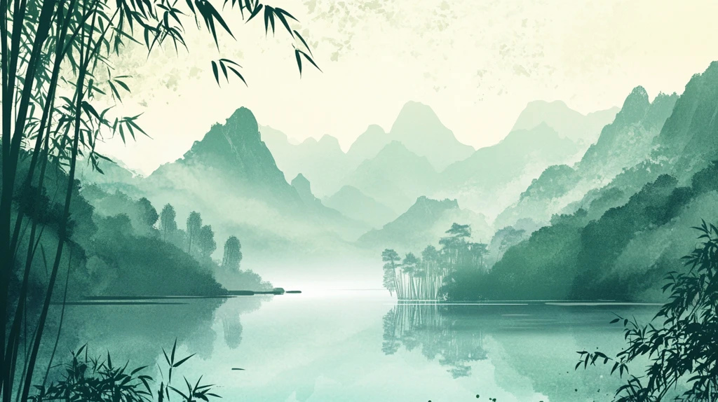 竹林山水背景